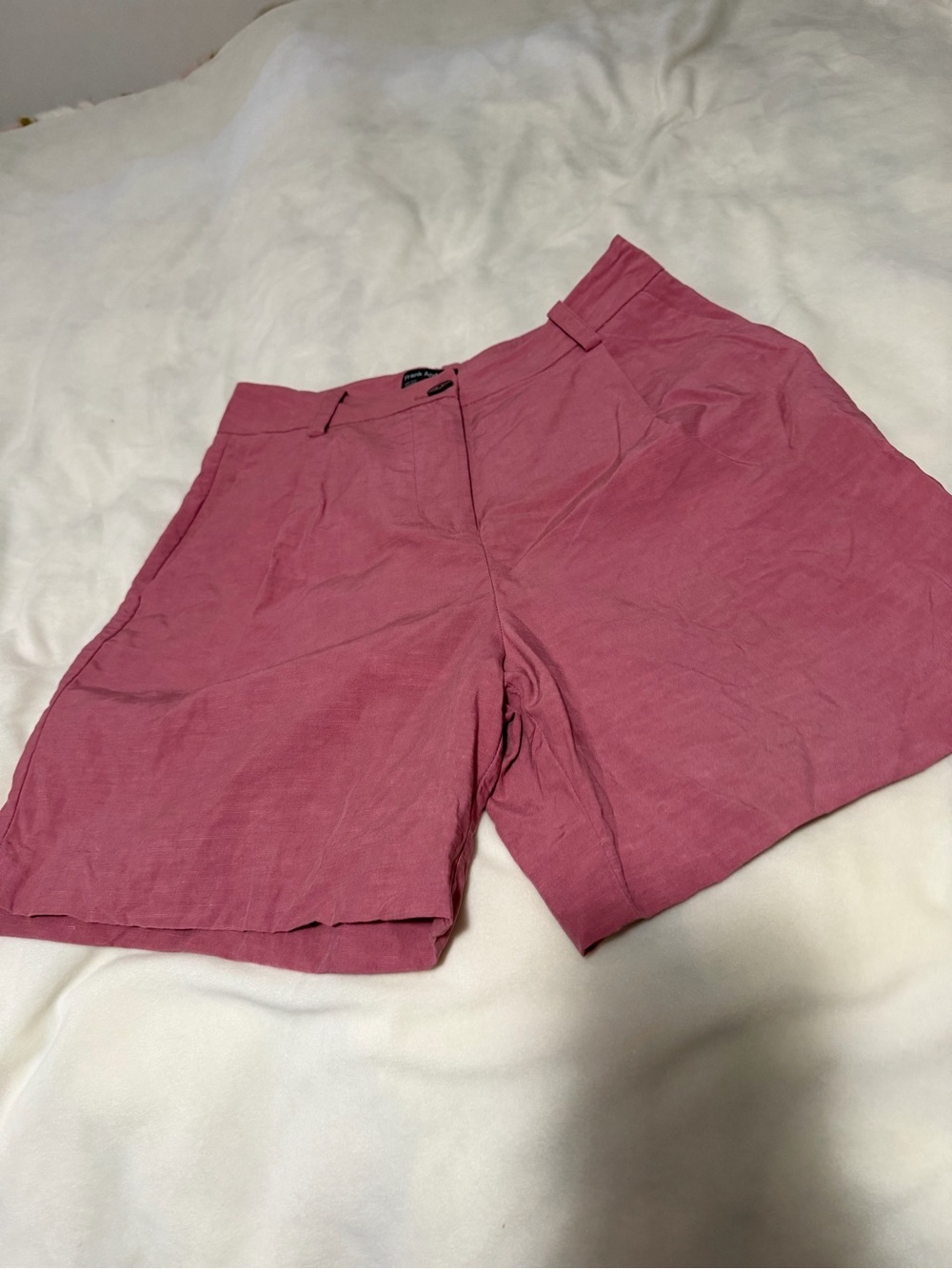 Frank & Oak Women's Rose Pink Casual Linen-Blend Shorts Size 4